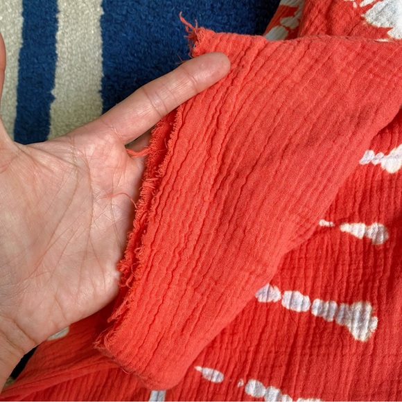 🦀 YFB BOHO CORAL TIE DYE WOVEN BEACH COVERUP! - Picture 8 of 13